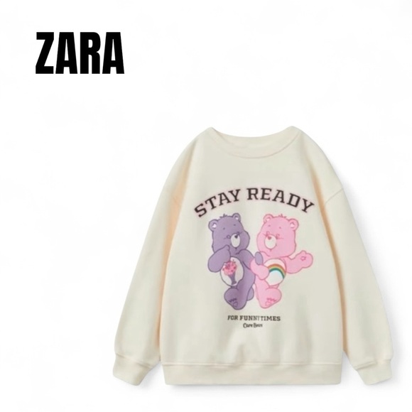 085 ZARA 2-3 Year Old Girls Care Bear Crewneck Sweater - Picture 1 of 3